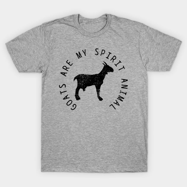 Goats Are My Spirit Animal // Black T-Shirt by Throbpeg